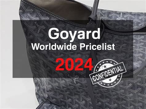 cost of a goyard tote|goyard price list 2024.